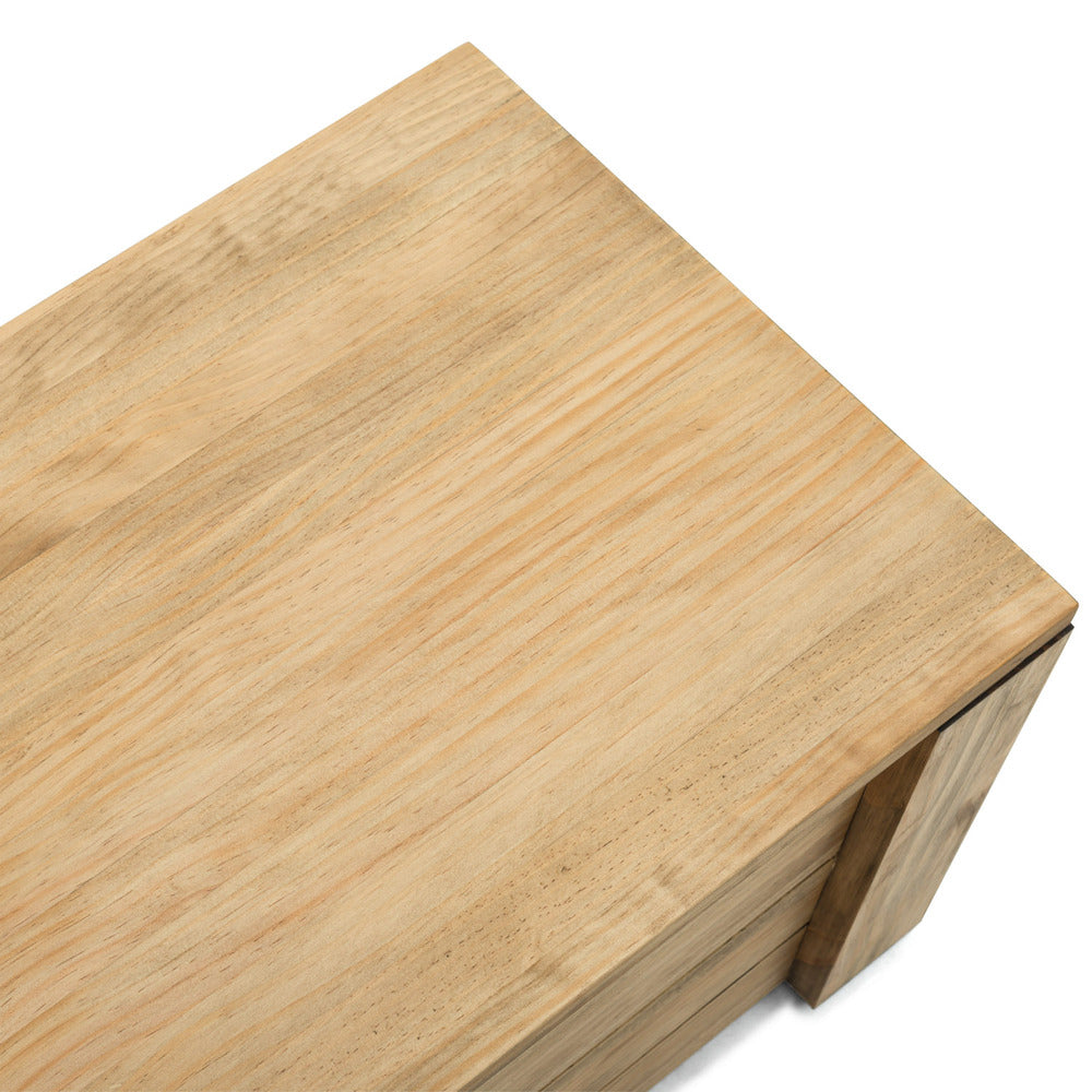 Baúl Pie de Cama ECO 40x120x37cm con tapa madera maciza de pino acabado vintage - DS Muebles