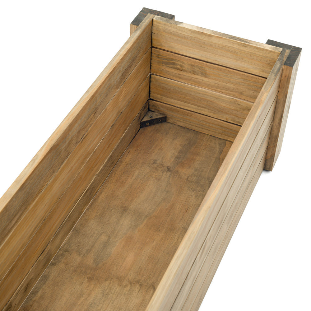 Baúl ECO 40x120x37cm abierto en madera maciza de pino acabado vintage - DS Muebles