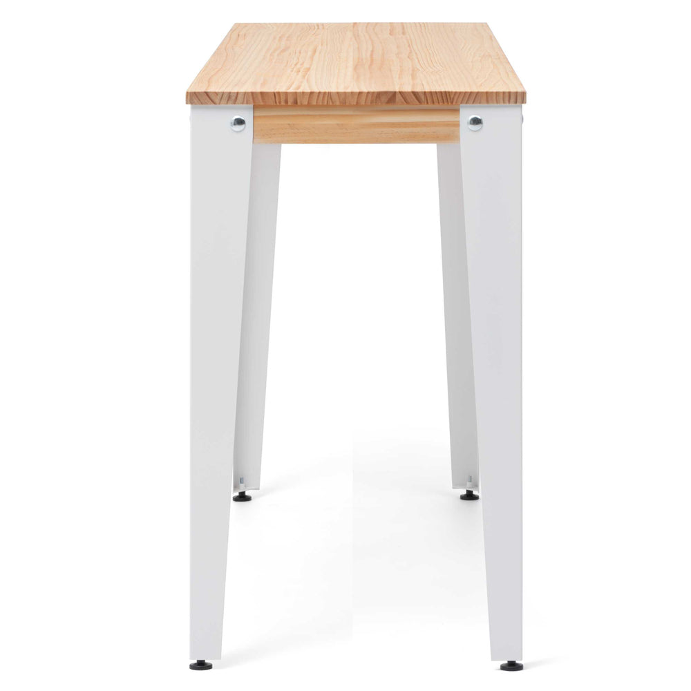 Consola Lunds 110x39x75cm Blanca en madera maciza de pino acabado natural estilo nórdico industrial Box Furniture