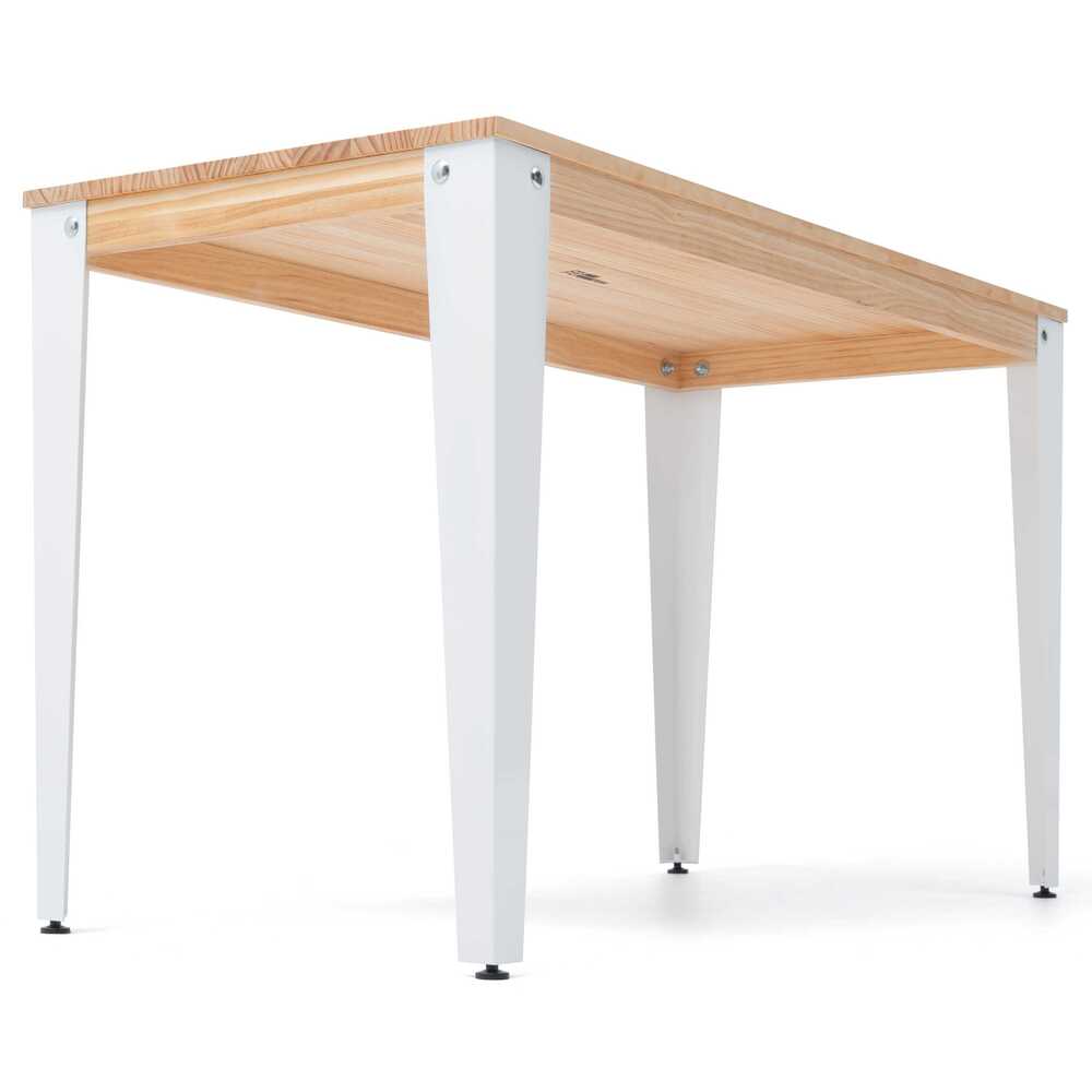Consola Lunds 110x39x75cm Blanca en madera maciza de pino acabado natural estilo nórdico industrial Box Furniture