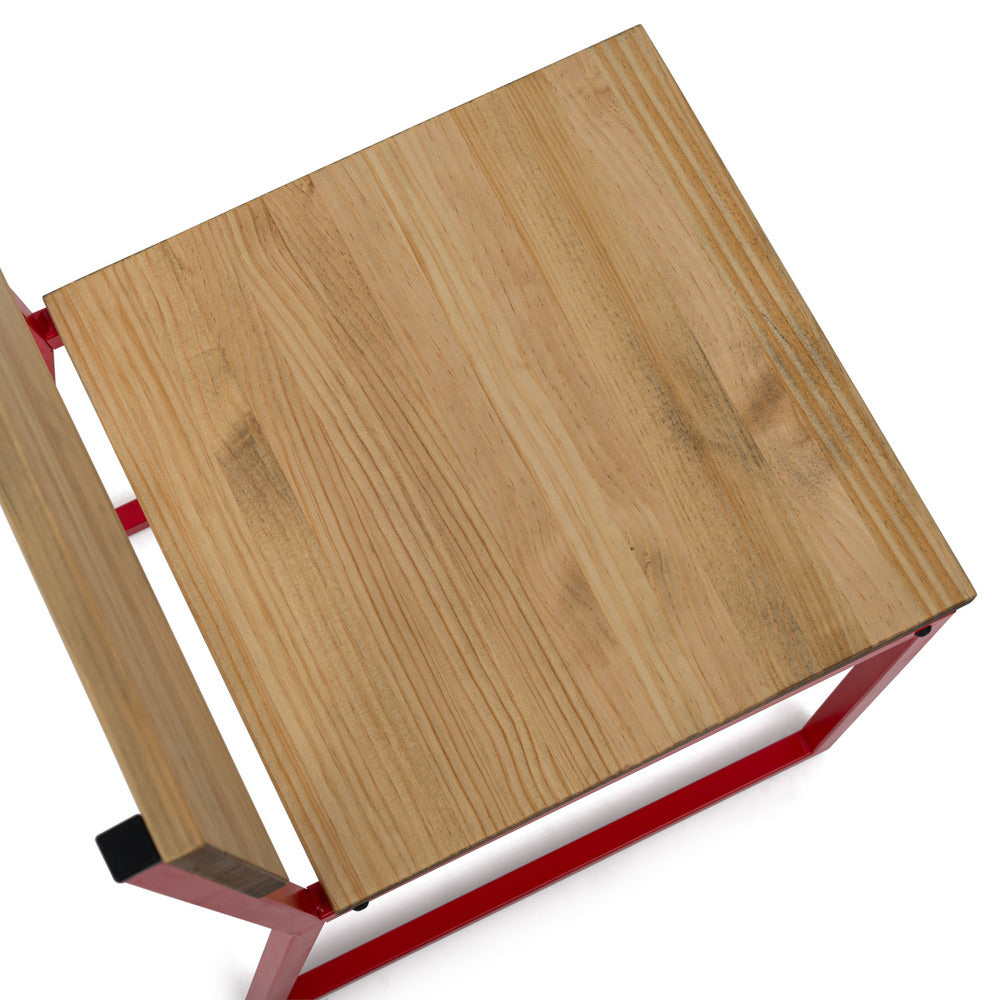 Silla Desmontable Oxford ECO Roja en madera maciza de pino acabado vintage estilo industrial Box Furniture
