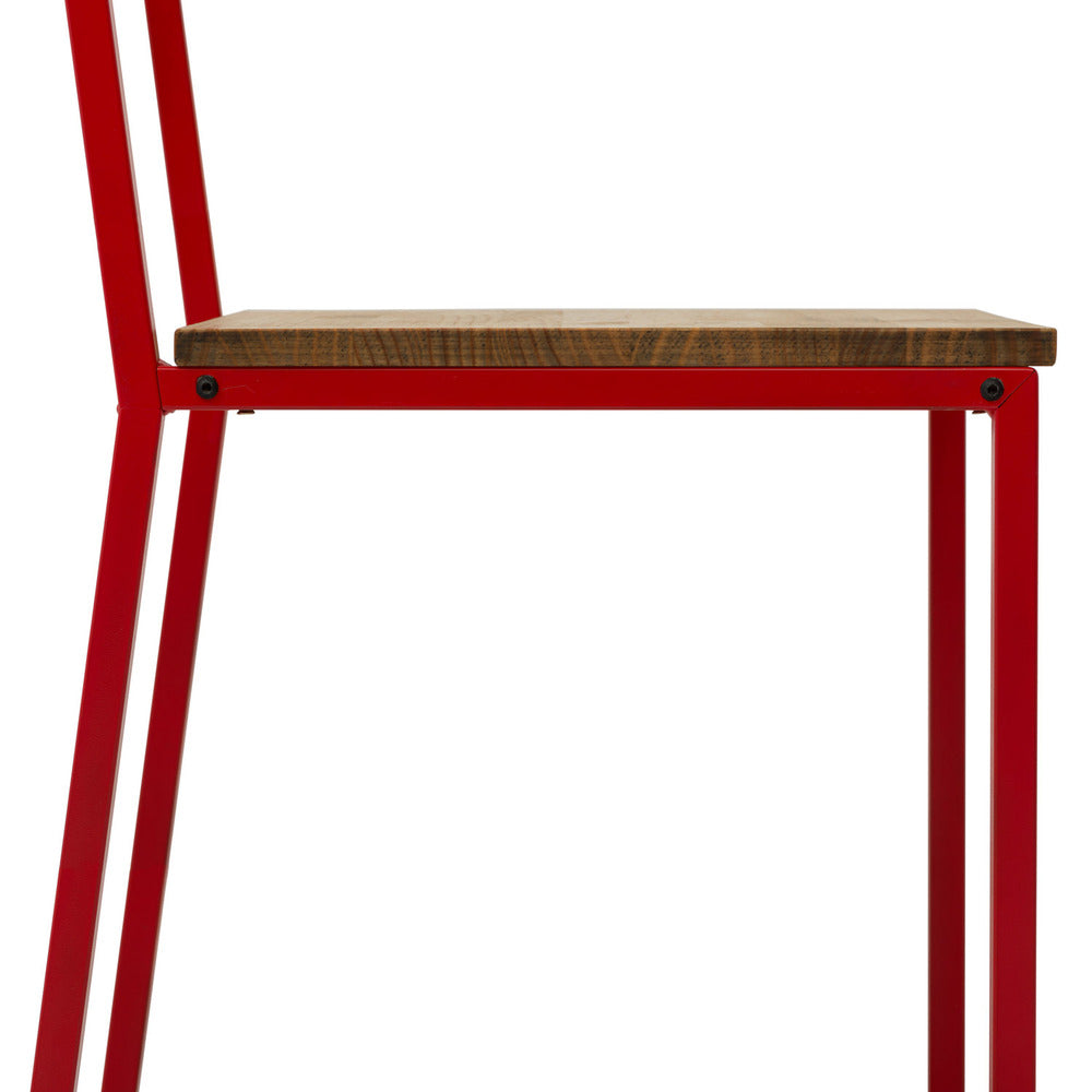 Silla Desmontable Oxford ECO Roja en madera maciza de pino acabado vintage estilo industrial Box Furniture