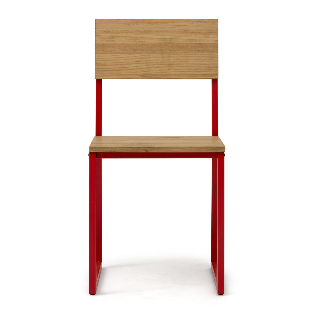 Pack 2Uds. Sillas Desmontables Oxford ECO Roja en madera maciza de pino acabado vintage estilo industrial Box Furniture