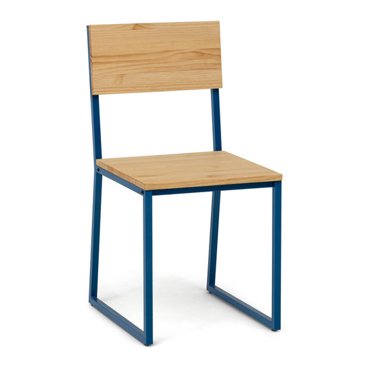 Silla Desmontable Oxford ECO Azul en madera maciza de pino acabado natural estilo nórdico industrial Box Furniture