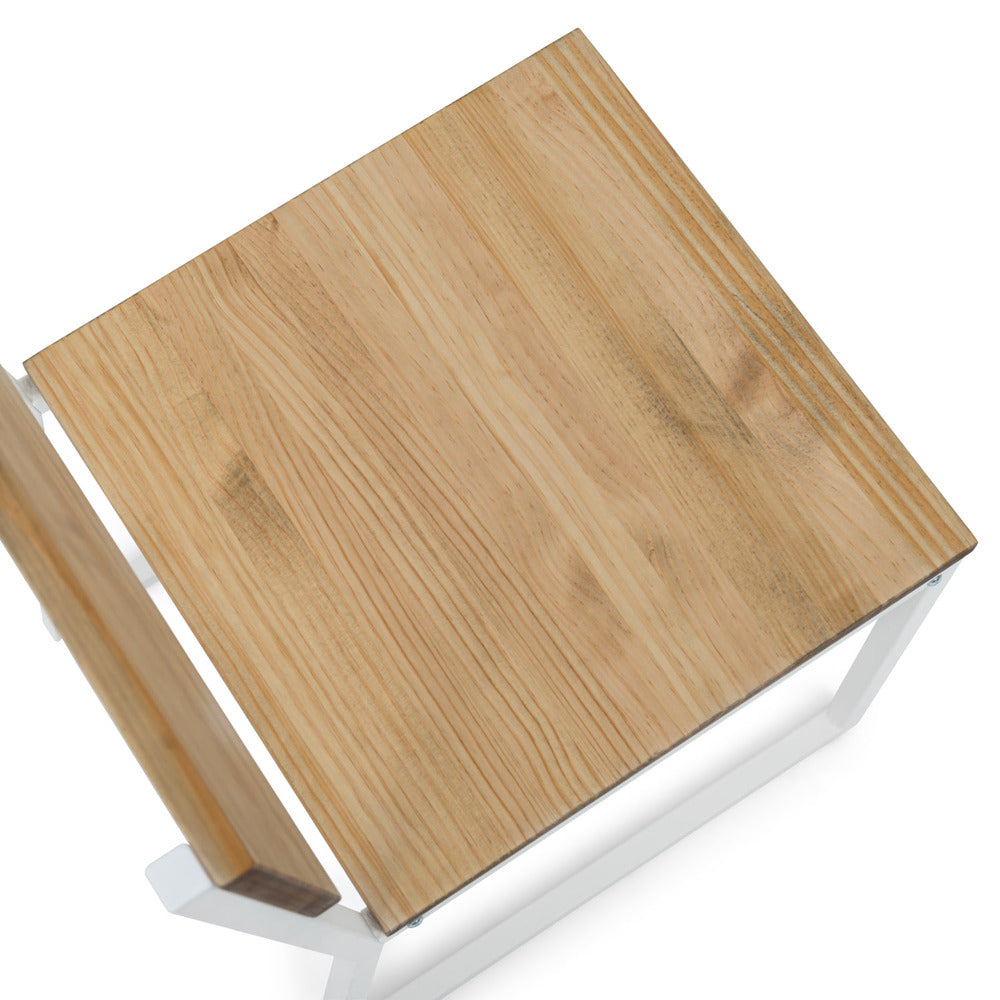 Silla Desmontable Oxford ECO Blanca en madera maciza de pino acabado vintage estilo industrial Box Furniture