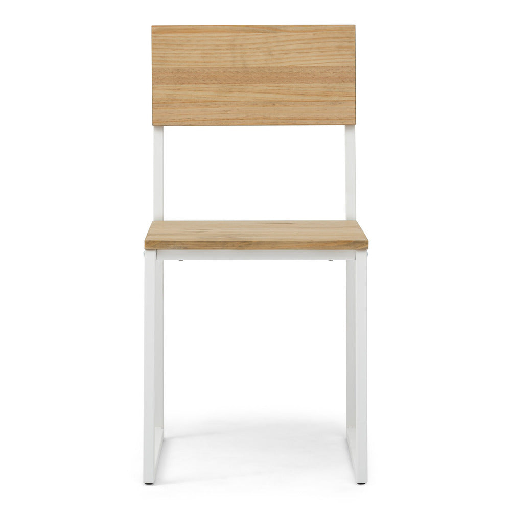 Pack 2Ud. Silla Desmontable Oxford ECO Blanca en madera maciza de pino acabado vintage estilo industrial Box Furniture
