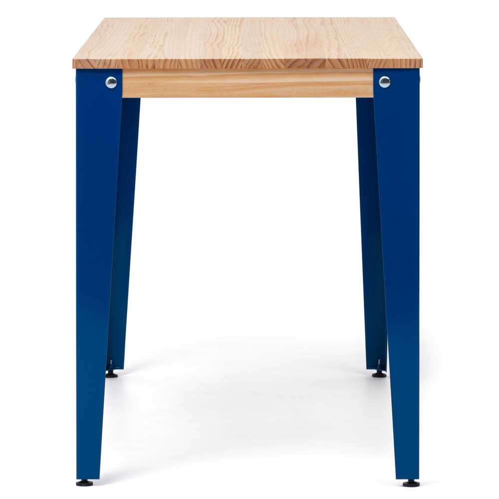 Mesa Lunds Estudio 110x70x75cm Azul en madera maciza de pino acabado natural estilo nórdico industrial Box Furniture