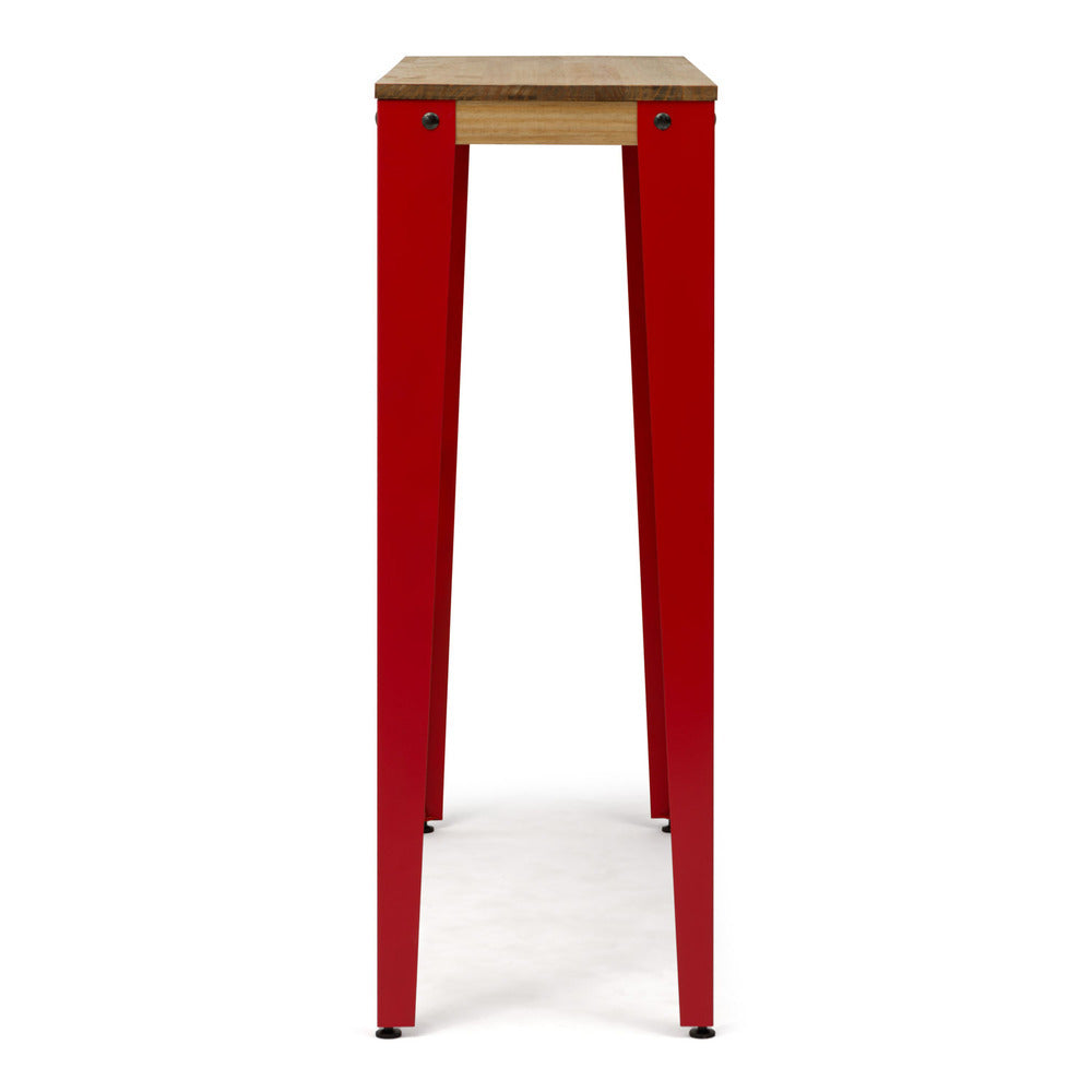 Mesa Lunds Adebutx110x110cm Roja en madera maciza de pino acabado vintage estilo Industrial Box Furniture