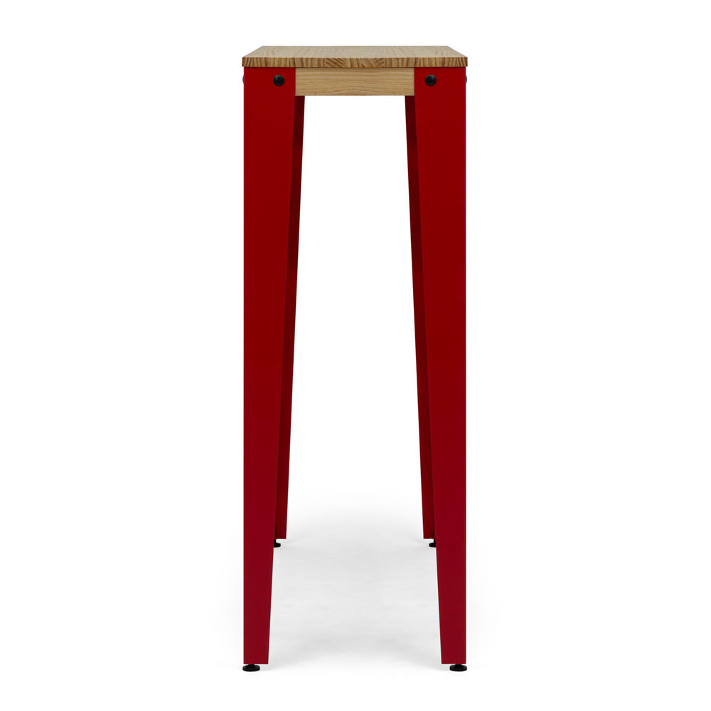 Mesa Lunds Alta 40x120x110cm Rojo en madera maciza de pino acabado natural estilo nórdico Industrial Box Furniture