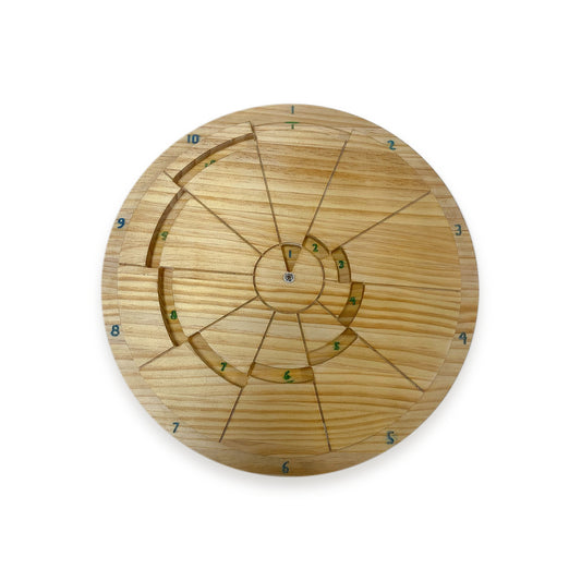 Juego didactico ruleta tabla de multiplicar 20cm de diámetro en madera natural Box Furniture