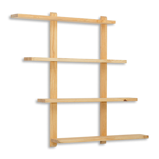 Estantería de Pared multiples posiciones ECO-LINE 100x19x127cm madera de pino acabado natural Box Furniture
