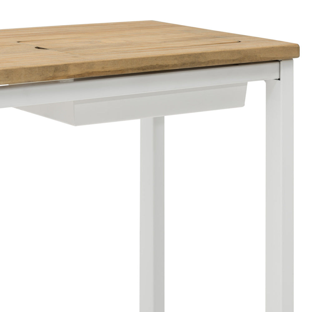 Recibidor iCub Eco-Line con bandeja oculta blanco 78x30x80cm madera maciza acabado envejecido Box Furniture
