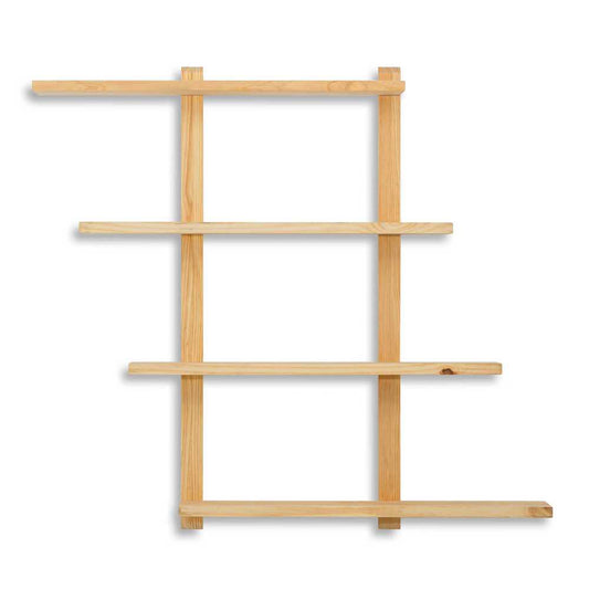 Estantería de Pared multiples posiciones ECO-LINE 80x19x127cm madera de pino acabado envejecido Box Furniture
