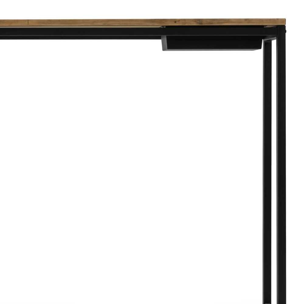 Recibidor iCub Eco-Line con bandeja oculta negro 78x30x80cm madera maciza acabado envejecido Box Furniture