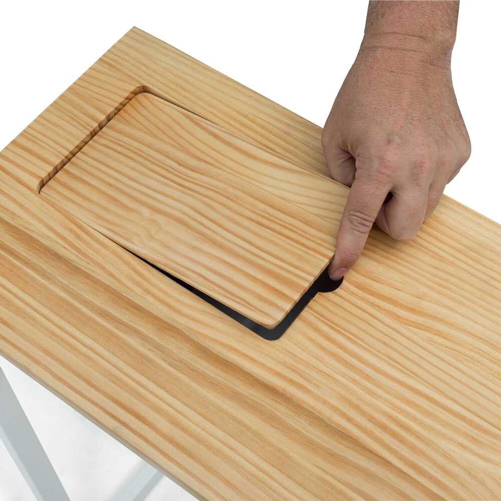 Recibidor iCub Eco-Line con bandeja oculta blanco 118x30x80cm madera maciza acabado natural Box Furniture