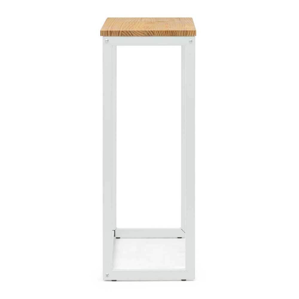 Recibidor iCub Eco-Line con bandeja oculta blanco 118x30x80cm madera maciza acabado natural Box Furniture