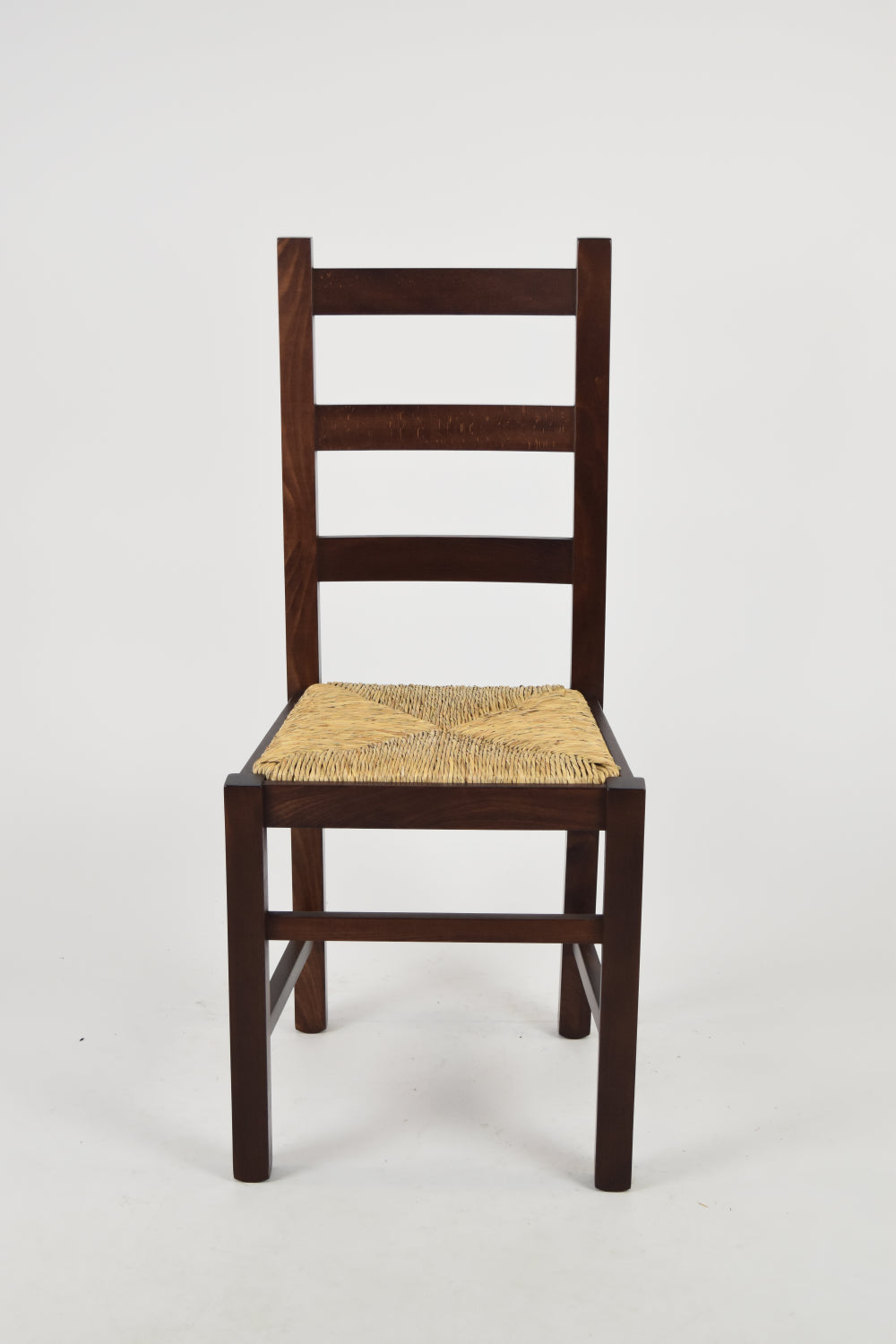 Tommychairs - Set 2 sillas de Cocina y Comedor  Rustica, Estructura en Madera de Haya Color Nogal Oscuro y Asiento en Paja