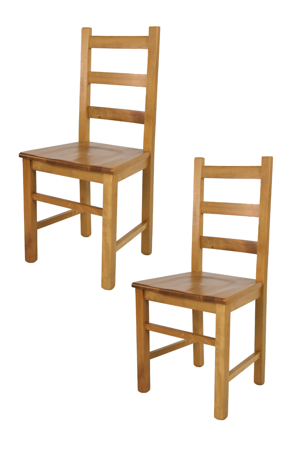 Tommychairs - Set 2 sillas de Cocina y Comedor  Rustica, Estructura en Madera de Haya Color Roble y Asiento en Madera