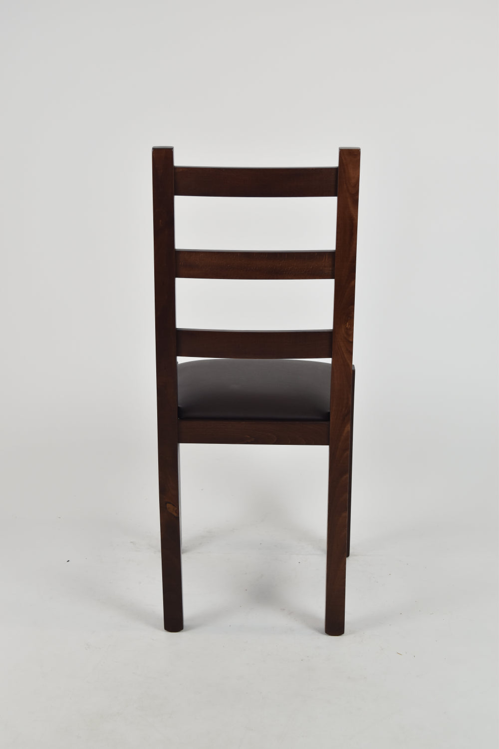 Tommychairs - Set 4 sillas de Cocina y Comedor  Rustica, Estructura en Madera de Haya Color Nogal Oscuro y Asiento tapizado en Polipiel Color Moka