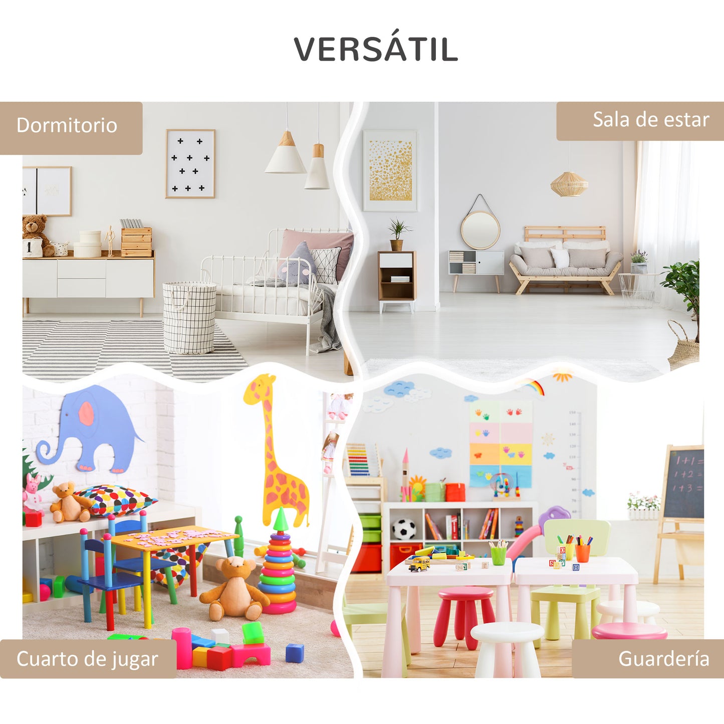 HOMCOM Estantería Infantil de Madera con 3 Compartimentos 2 Cubos y Cajón Móvil con 4 Ruedas Librería Infantil para Habitación de Niños Sala de Juegos 60x29,9x90 cm Gris