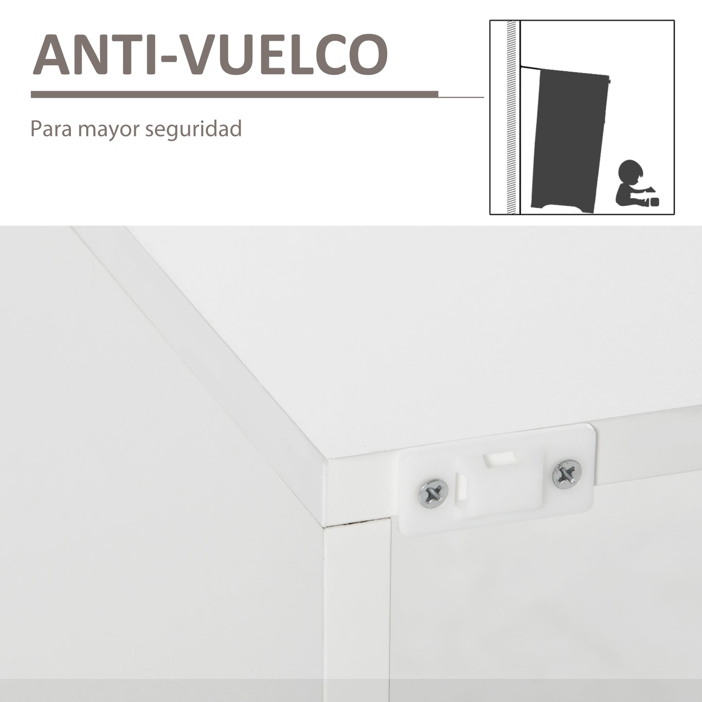 HOMCOM Aparador Moderno con Luces LED Mueble Buffet con 1 Puerta de Alto Brillo Cierre a Presión Estantes Ajustables y Control Remoto 97x35x83 cm Blanco