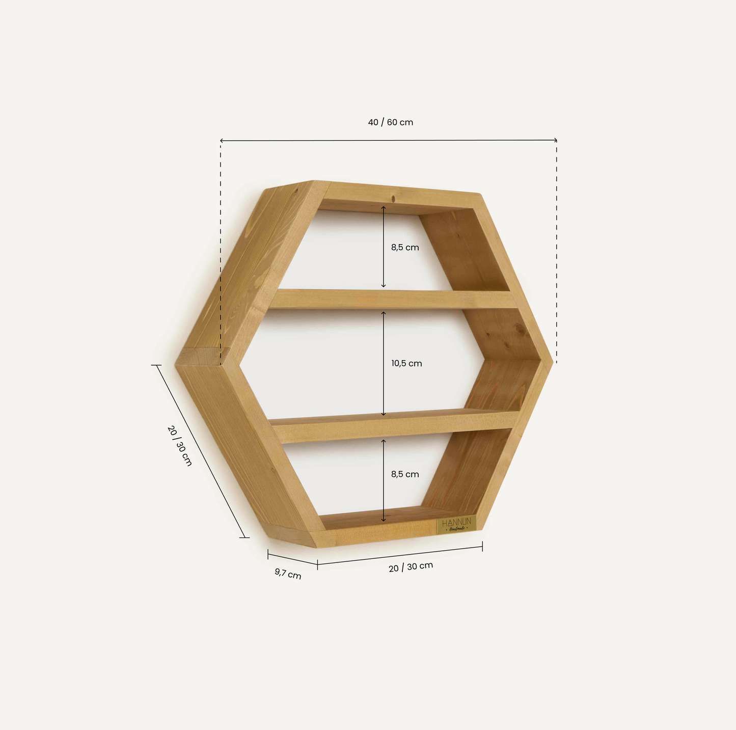 Estantería Hexágono Blanco 1 40 cm - Hannun