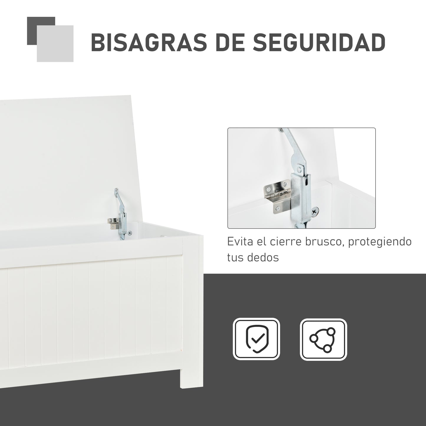 HOMCOM Casillero de Madera para Almacenamiento de Ropa Juguetes Banco para Almacenaje para Salón Habitación y Baño Carga de 20kg Blanco 81x40x46cm