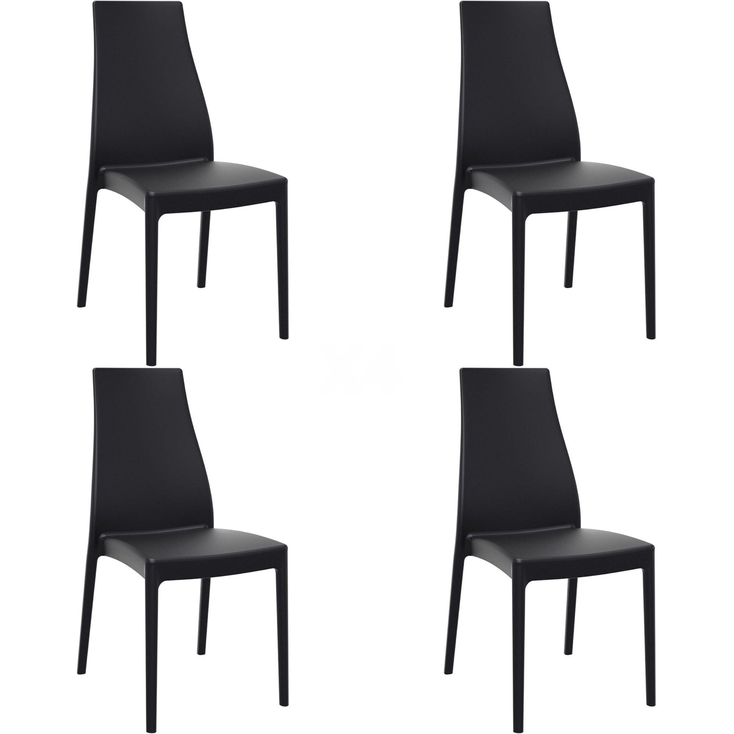 Garbar miranda set 4 silla interior, exterior negro