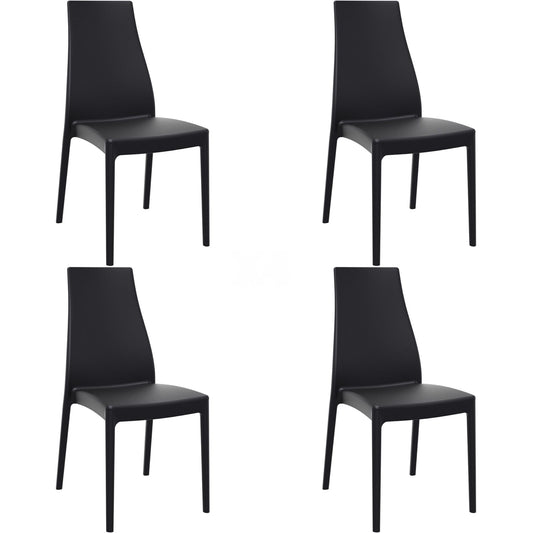 Garbar miranda set 4 silla interior, exterior negro