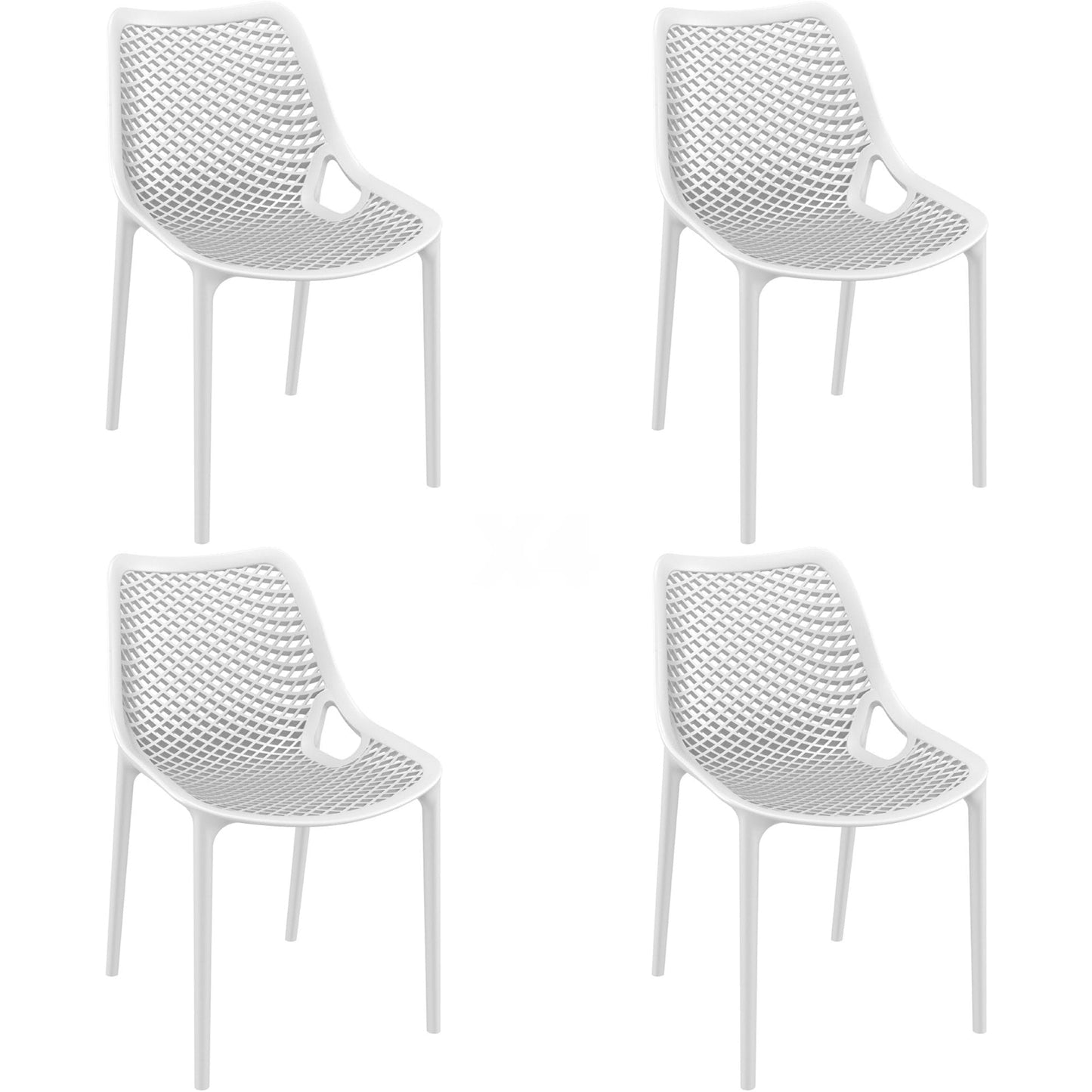 Garbar grid set 4 silla interior, exterior blanco