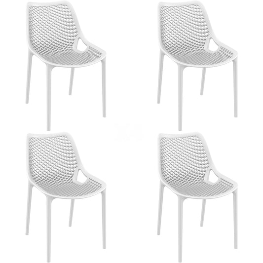 Garbar grid set 4 silla interior, exterior blanco