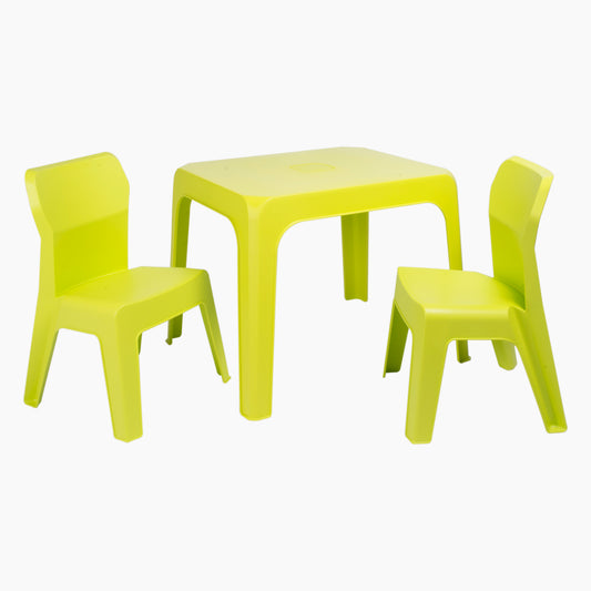 Garbar jan set 2+1 infantil silla-mesa interior, exterior verde lima