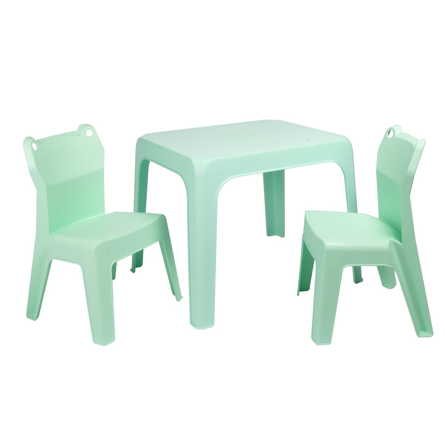 Garbar jan frog set 2+1 infantil silla-mesa interior, exterior aquamint