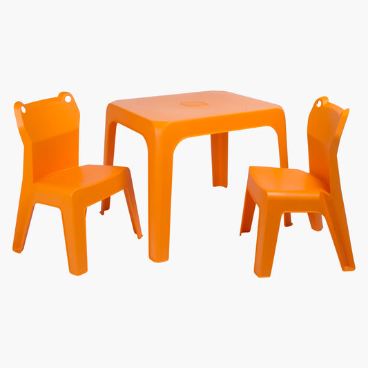 Garbar jan frog set 2+1 infantil silla-mesa interior, exterior naranja
