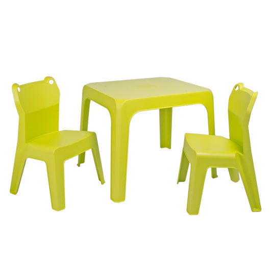 Garbar jan frog set 2+1 infantil silla-mesa interior, exterior verde lima
