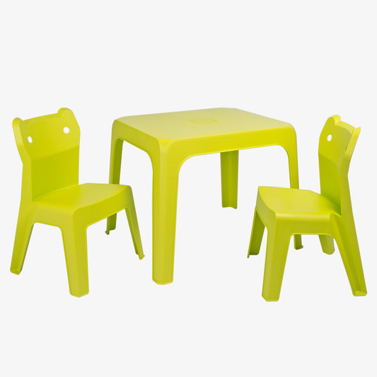 Garbar jan cat set 2+1 infantil silla-mesa interior, exterior verde lima