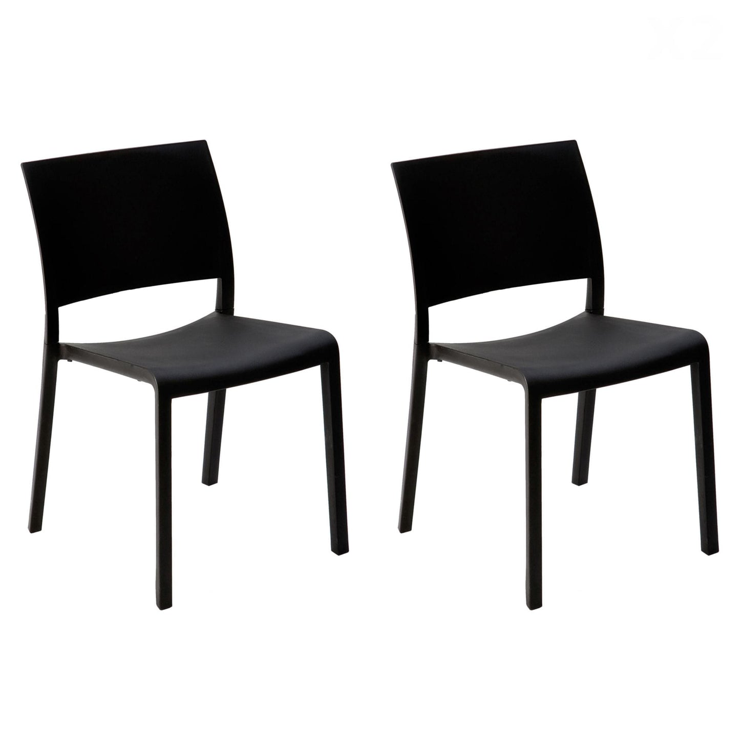 Resol fiona set 2 silla interior, exterior negro