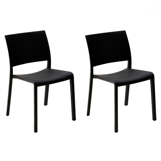 Resol fiona set 2 silla interior, exterior negro