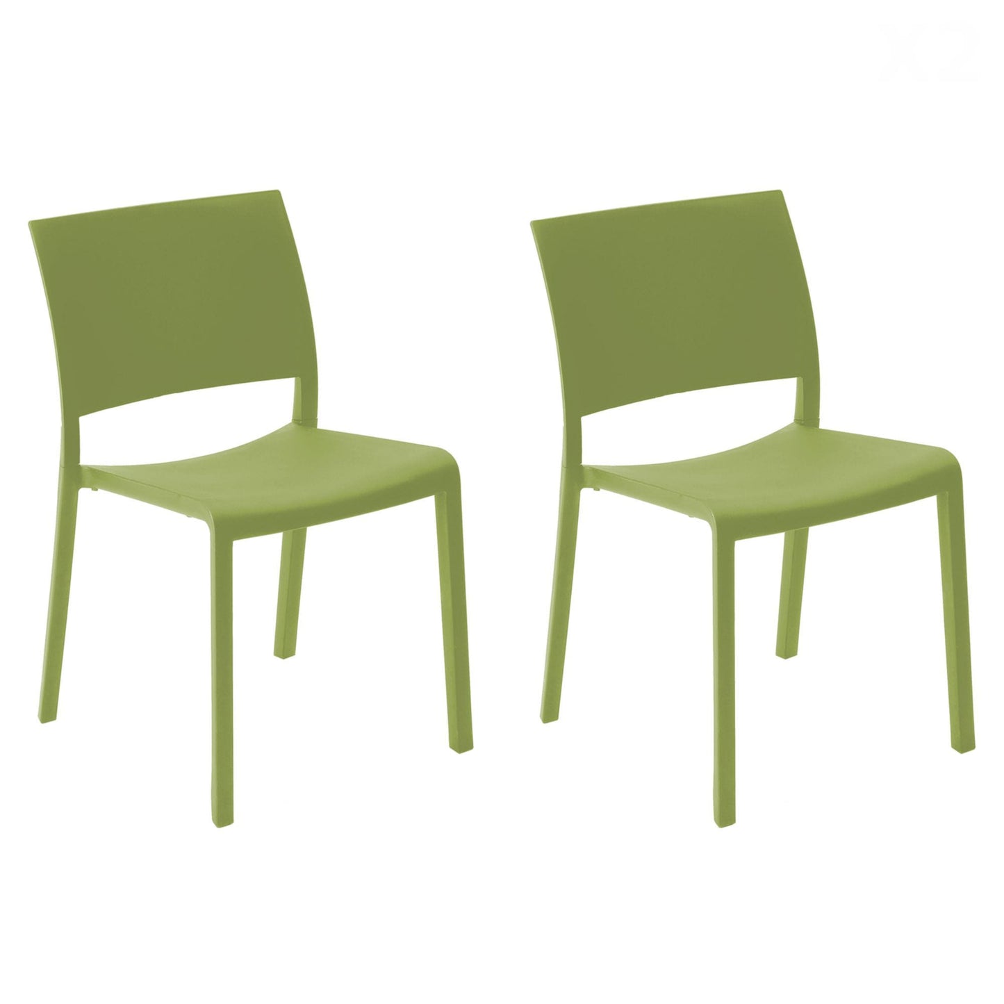 Resol fiona set 2 silla interior, exterior verde oliva