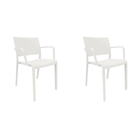 Resol new fiona set 2 silla con brazos interior, exterior blanco