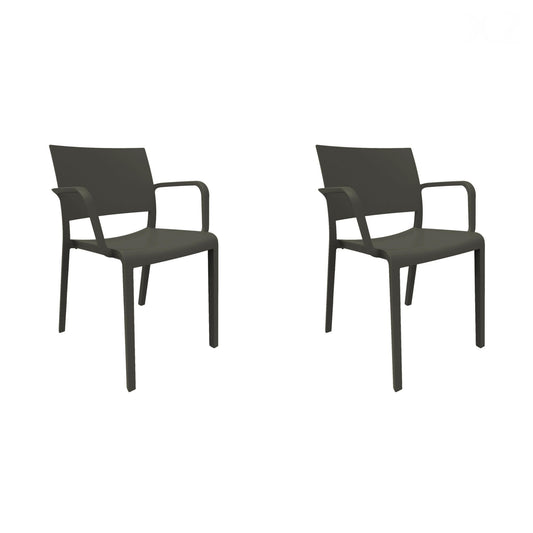 Resol new fiona set 2 silla con brazos interior, exterior negro