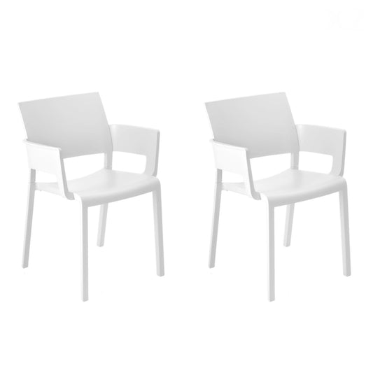 Resol fiona set 2 silla con brazos interior, exterior blanco