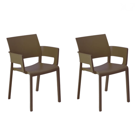 Resol fiona set 2 silla con brazos interior, exterior chocolate