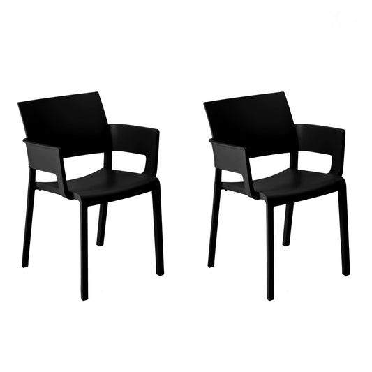 Resol fiona set 2 silla con brazos interior, exterior negro