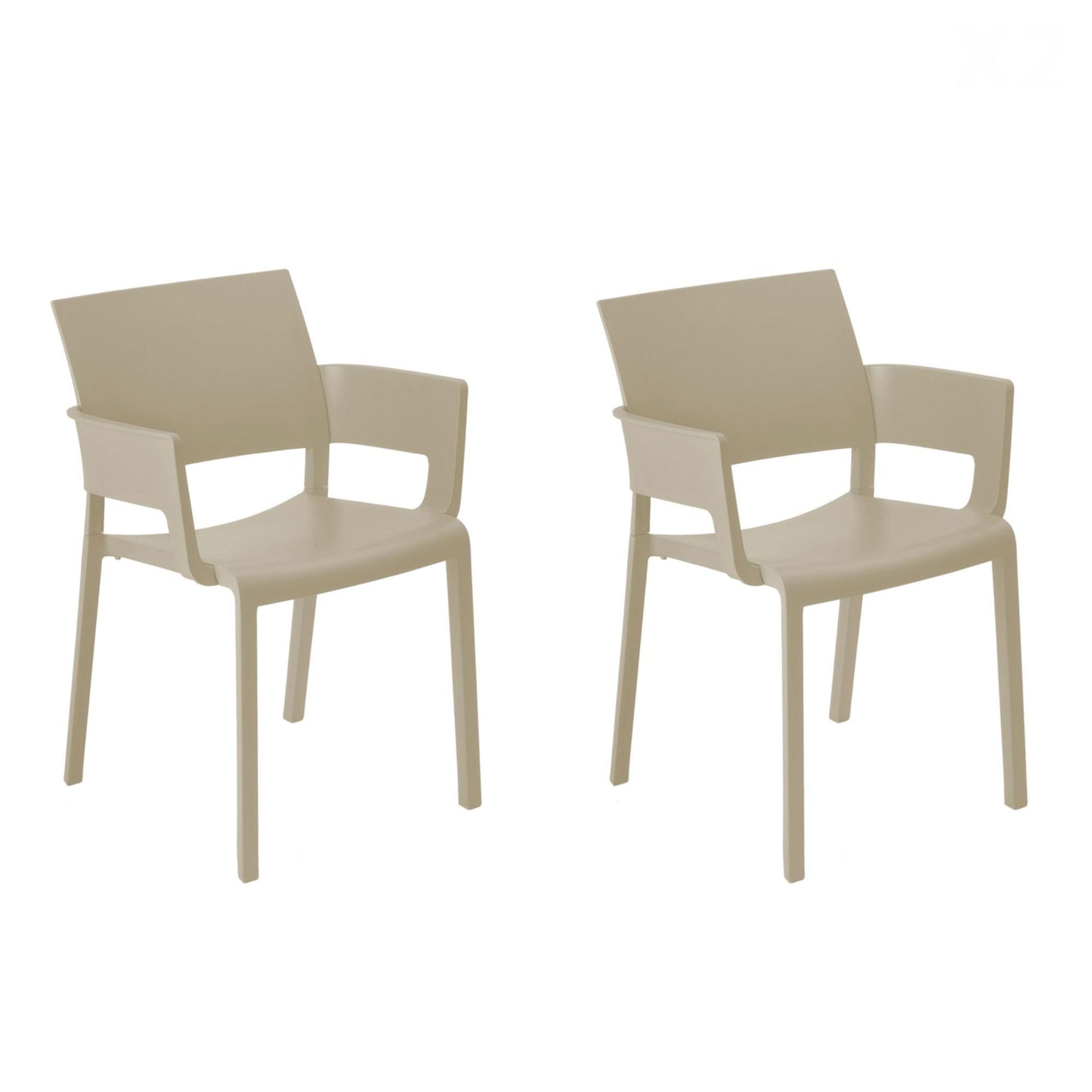 Resol fiona set 2 silla con brazos interior, exterior arena