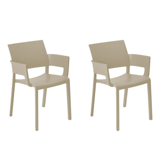 Resol fiona set 2 silla con brazos interior, exterior arena