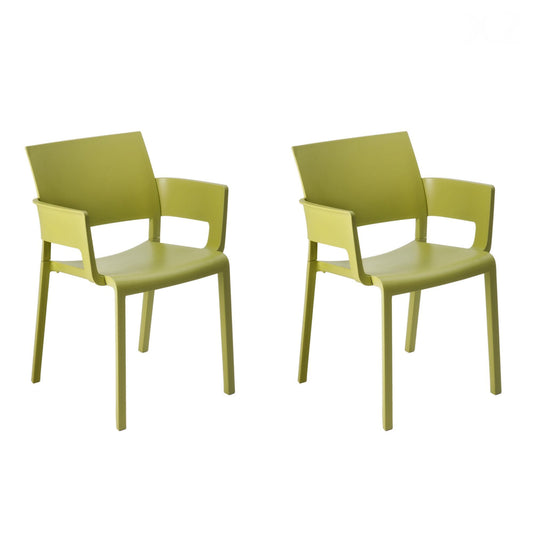 Resol fiona set 2 silla con brazos interior, exterior verde oliva