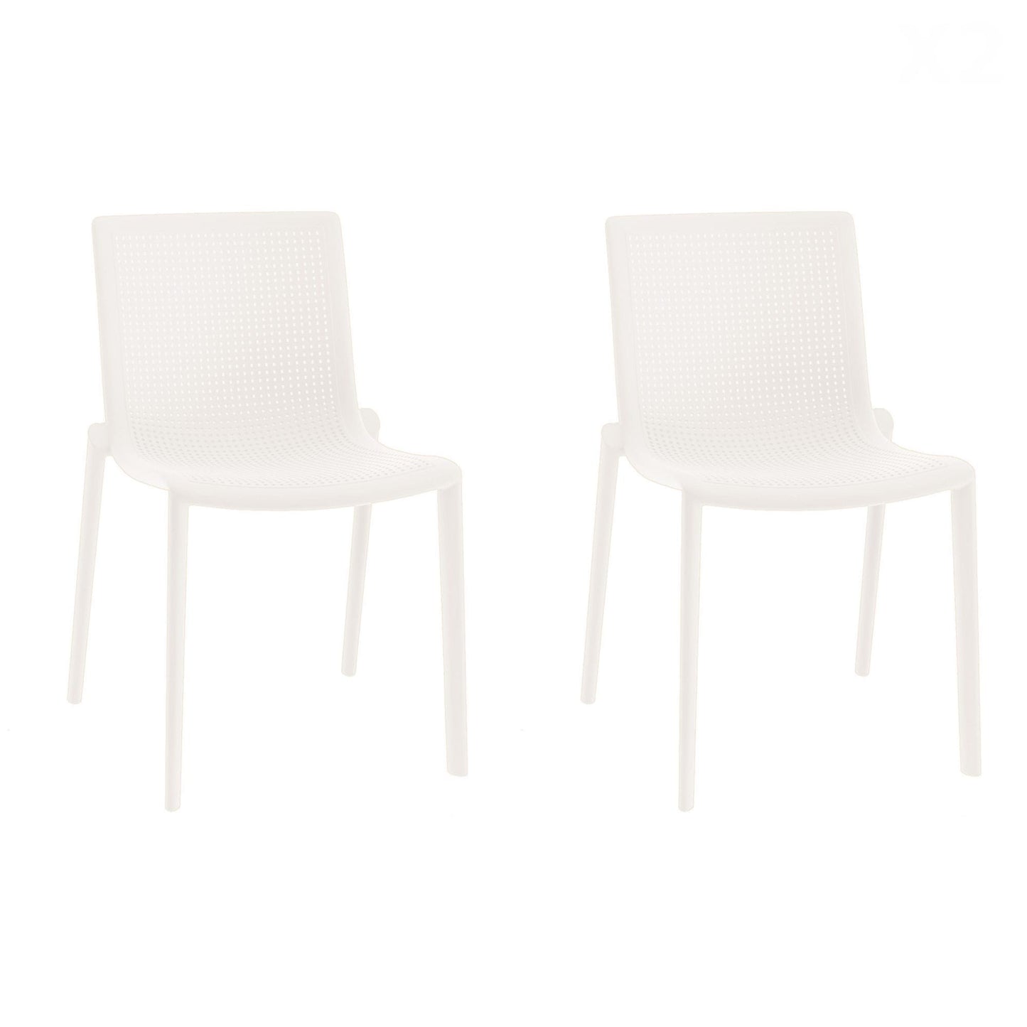 Resol beekat set 2 silla interior, exterior blanco