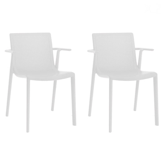 Resol beekat set 2 silla con brazos interior, exterior blanco