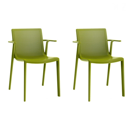 Resol beekat set 2 silla con brazos interior, exterior verde oliva